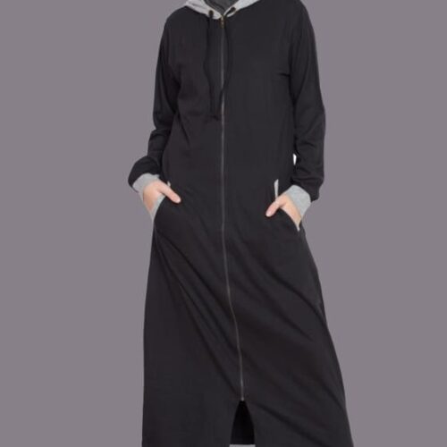 FRONT OPEN WITH HOOD JERSEY SPORTS ABAYA