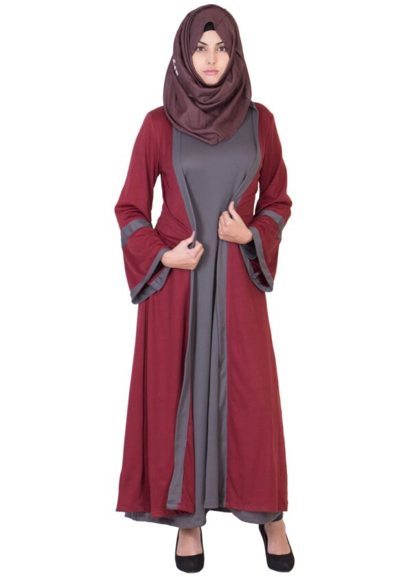 CLASSIC MAROON KIMONO ABAYA