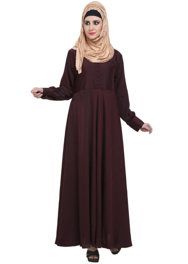 MAROON DESIGNER LARGE FLARE ABAYA