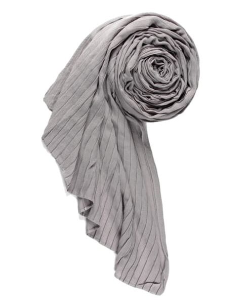 DUSTY GRAY TEXTURED COTTON PLEATED HIJAB
