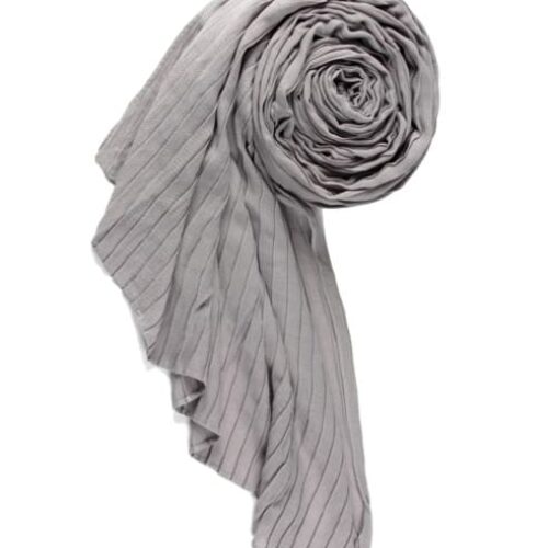 DUSTY GRAY TEXTURED COTTON PLEATED HIJAB