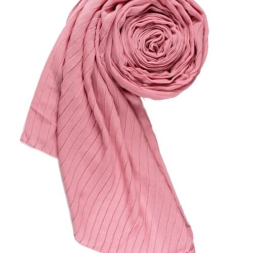 PINK TEXTURED COTTON PLEATED HIJAB