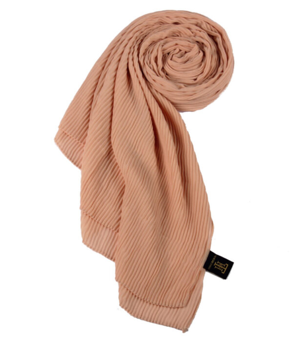 SOFT PEACH PLEATED CHIFFON HIJAB