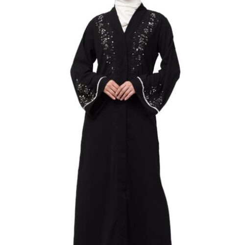 FRONT OPEN HAND WORK AT BOTH SIDE & SLEEVE ABAYA