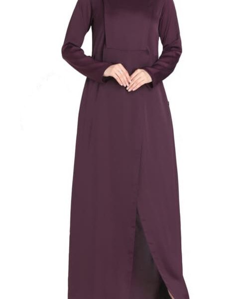 MODEST DRESS WITH FRONT SLIT