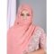 QALBI PINK HANDWORK HIJAB WITH MATCHING MASK