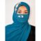 MARIYAM TEAL THREADWORK HIJAB WITH MATCHING MASK