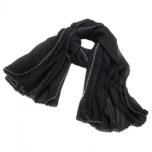 PREMIUM CRUSHED WITH BLACK BORDER ALL OVER THE STOLE (SET OF 12)