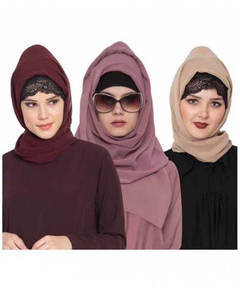 COMBO SUPER FINE GEORGETTE HIJAB (SET OF 3)