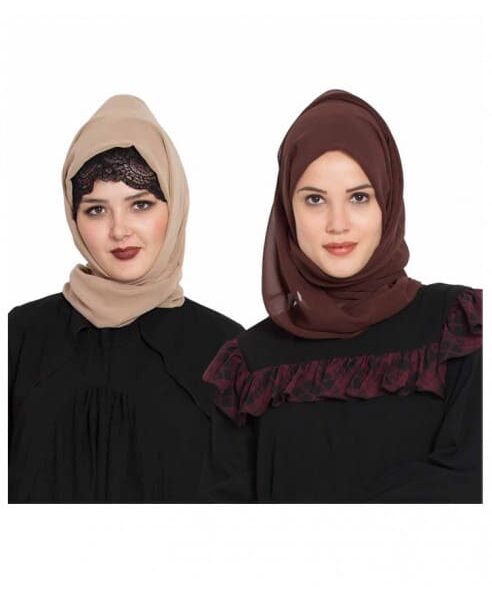 COMBO SUPER FINE GEORGETTE HIJAB (SET OF 2)