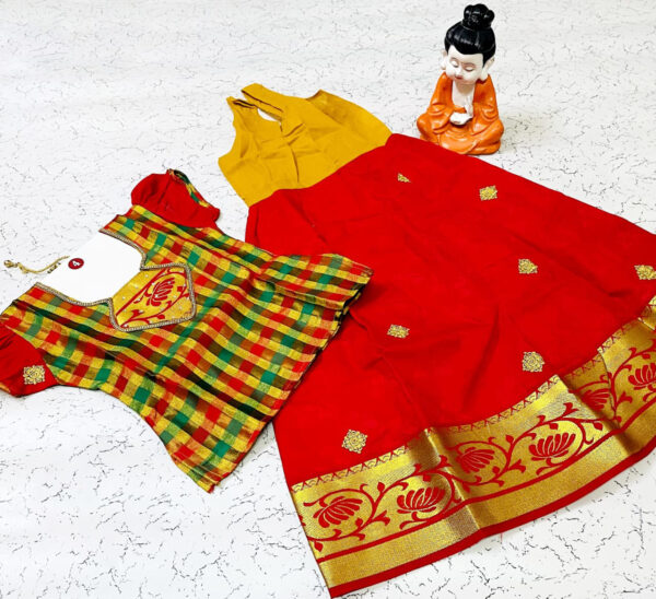 Multi Colour and Red Traditional Pavadai Sattai