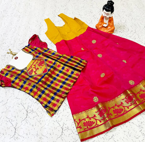 Multi Colour and Pink Traditional Pavadai Sattai