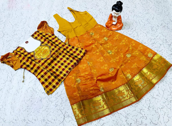 Orange Traditional Pavadai Sattai