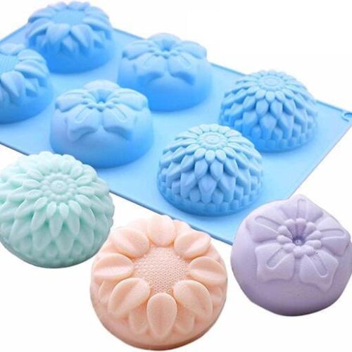 Silicone Flower Shape Handmade Soap Molds 6-Cavity