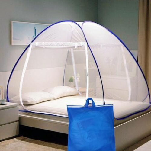 Fancy Polyester Foldable ( 6 X 6 ft ) Double Bed Mosquito Net