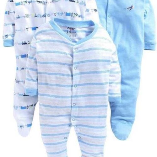 Boys White Cotton Oneseis & Rompers Pack Of 3