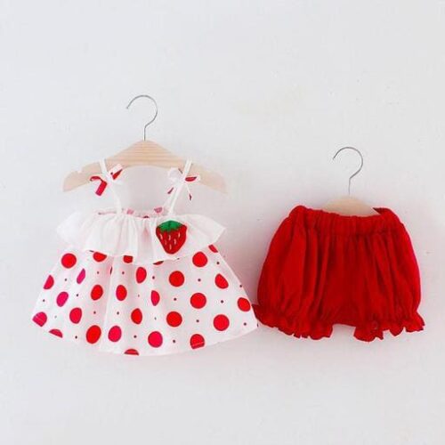 Girls Red Cotton Blend Frocks & Dresses Pack Of 1