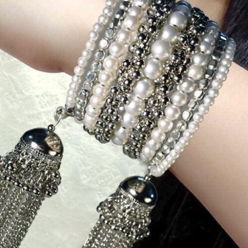trendy black silver jhumki bangles