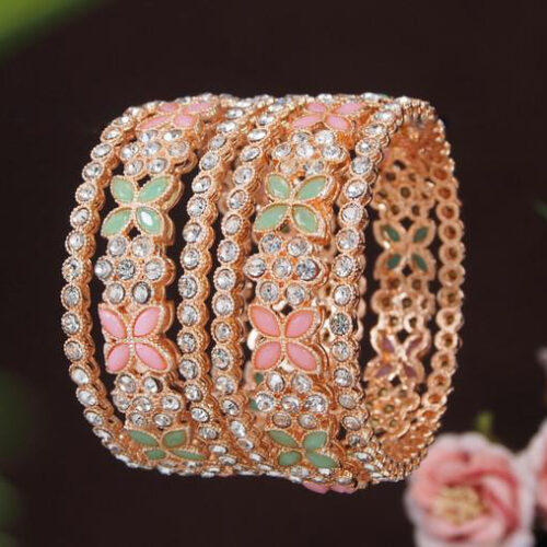 Multicolor Rose Gold Jewelry Bangle Set