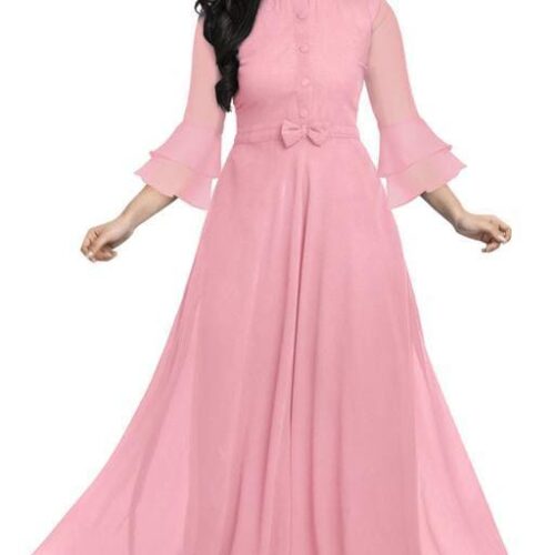 Pink Color Anarakali Gown for Womens