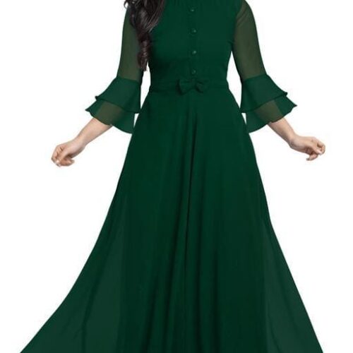 Green Color Womens Gown for Party